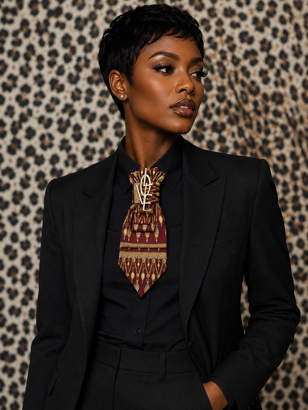Elegant Burgundy Tie with Gold Detail 🫰🏾✨😮‍💨